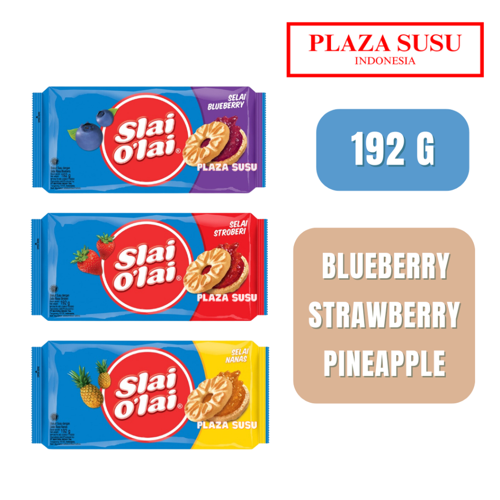 

BISKUIT SLAI O'LAI 192 G RASA STRAWBERRY/BLUEBERRY SNAK ROTI KERING BISCUIT ROMA