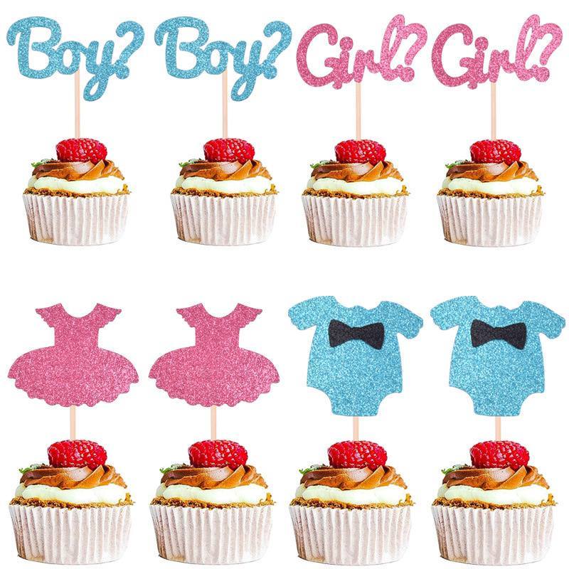 

12pcs CAKE TOPPER CUPCAKE BABY GENDER REVEAL UNTUK BABY SHOWER/CAKE TOPPER BABY SHOWER BOY OR GIRL