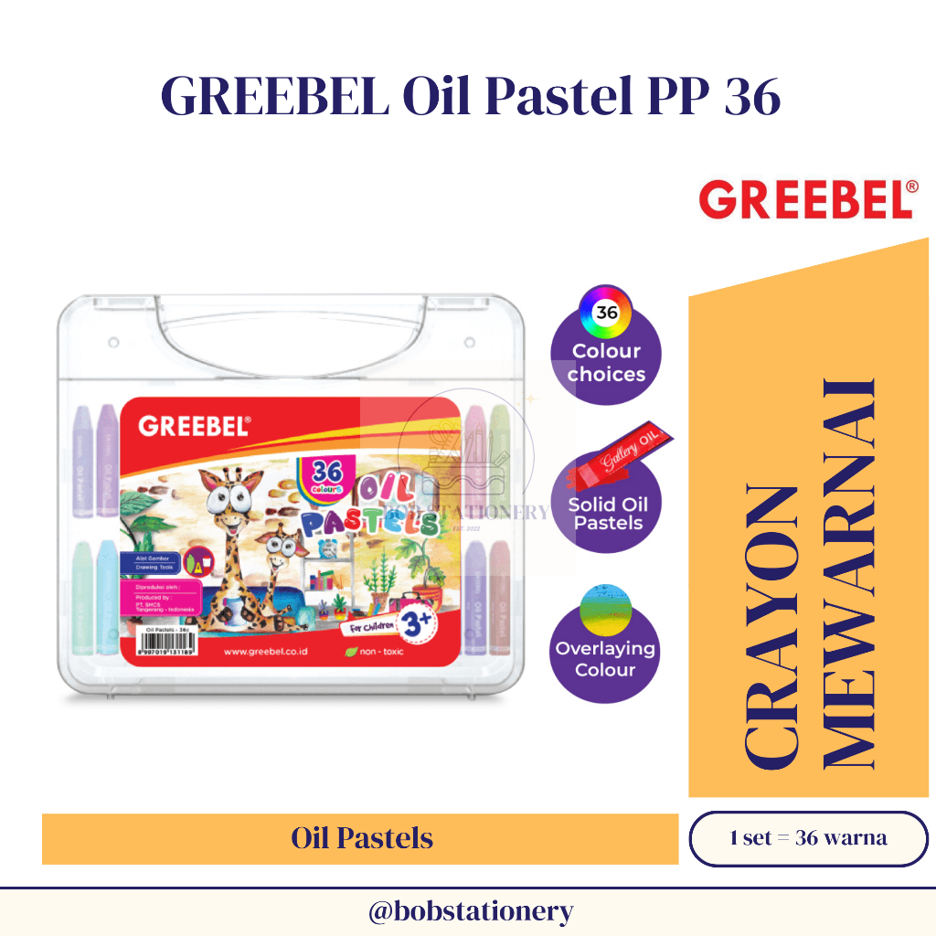 

GREEBEL Oil Pastel PP 36 Crayon Mewarnai