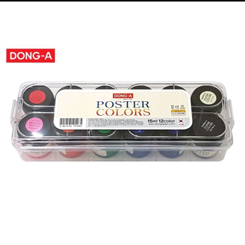 

poster colour/ set 12warna 15ml/cat air/cat lukis/korea