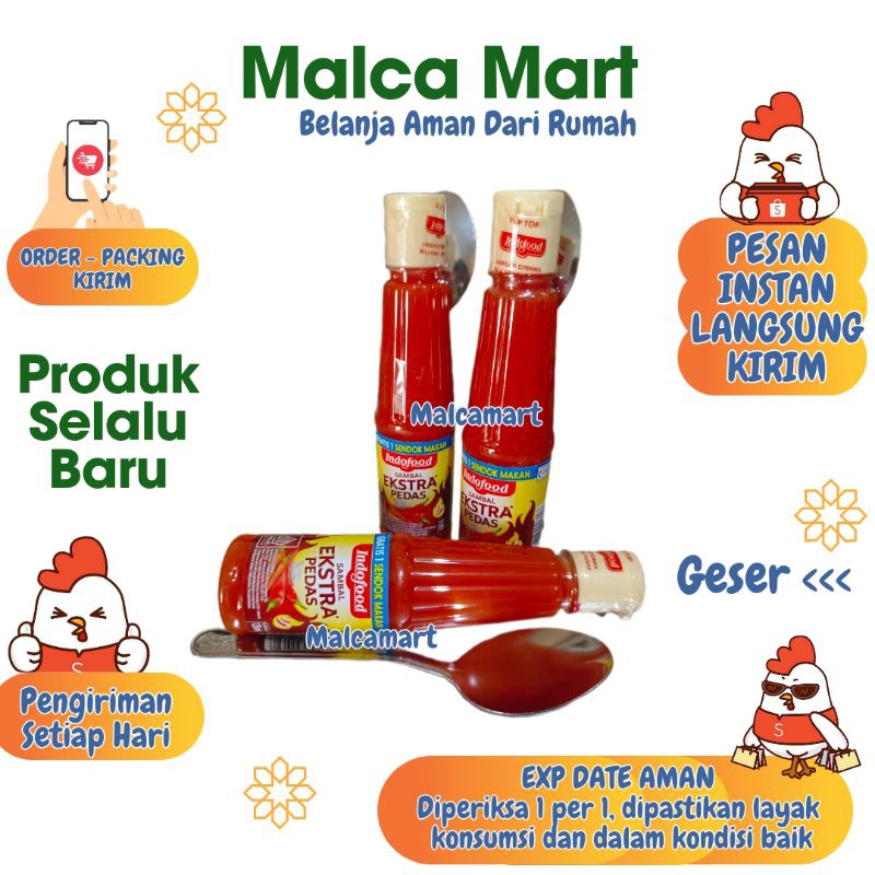 

Sambal Extra Pedas Indofood 135 ml gratis sendok makan