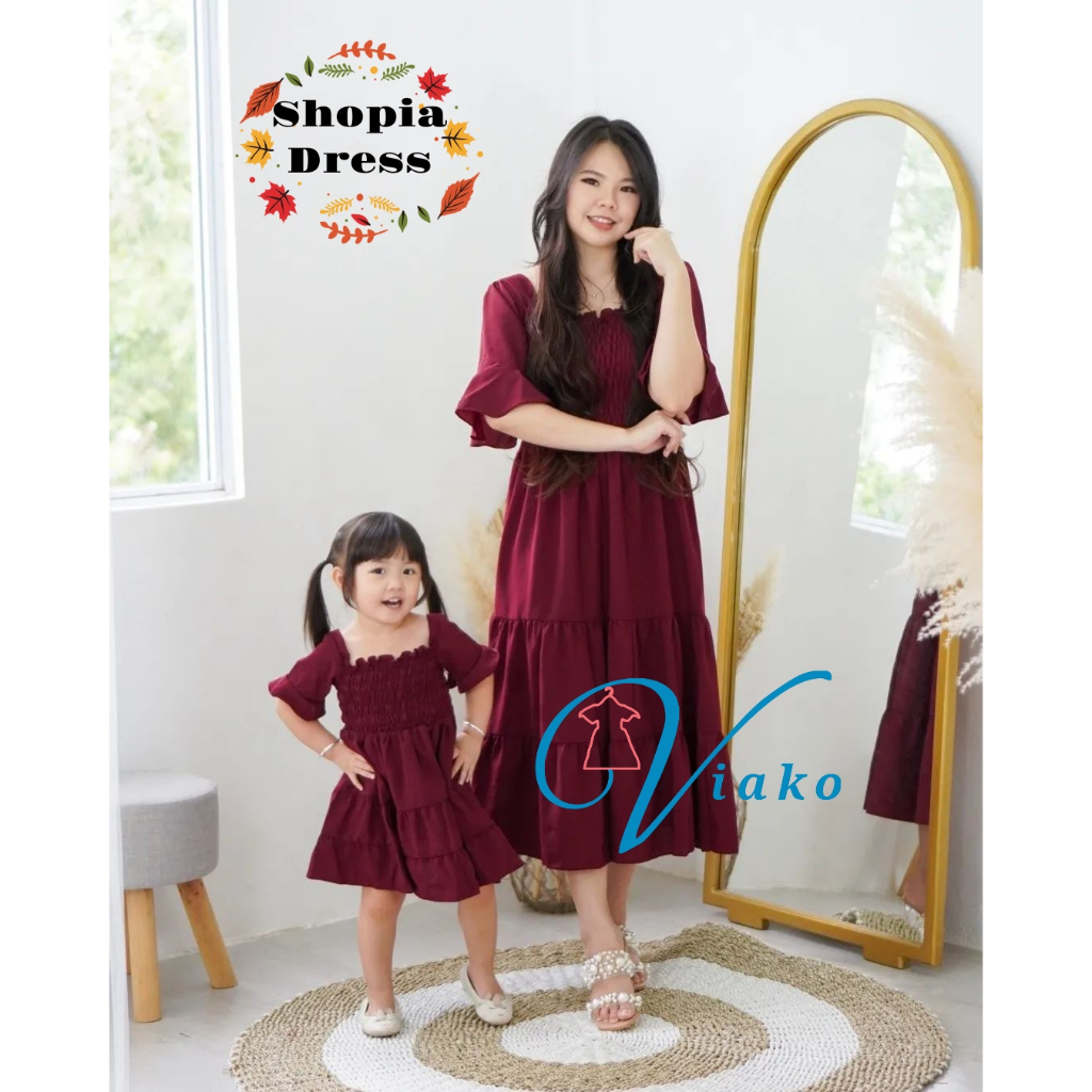 [HARGA TERPISAH] -  SHOPIA DRESS SABRINA - DRESS IBU DAN ANAK - DRESS COUPLE - DRESS RUFFLE - DRESS 
