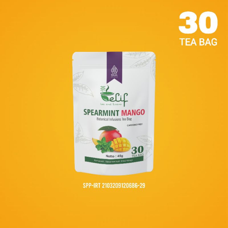 

ELIF TEA AND TISANE Spearmint Mango Tea | Teh Spearmint & Buah Mangga | 30 Tea Bag