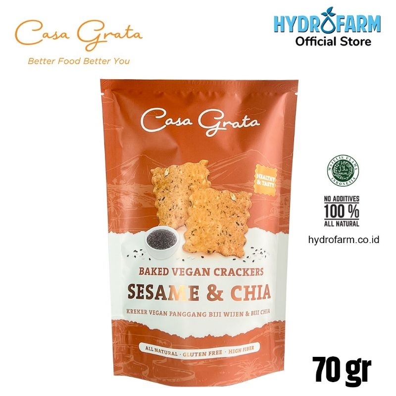 

Casa Grata - Baked Vegan Crackers Sesame & Chia Gluten Free