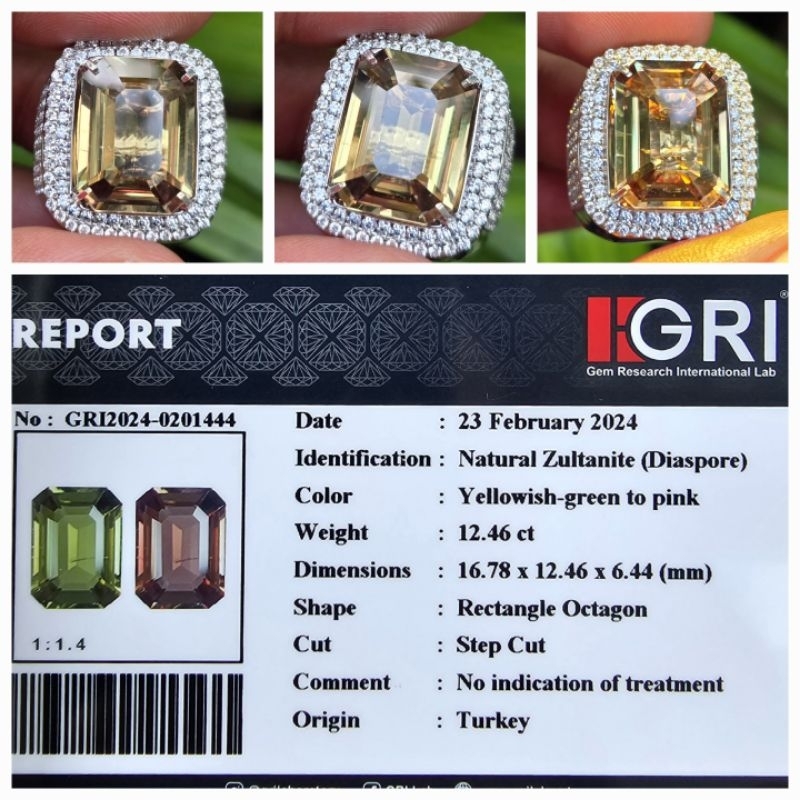 Natural HQ Color Change Zultanite Turkiye Memo 12.46 crt