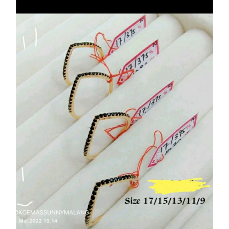 cincin emas kadar 375% /8k emas asli dapat surat dari toko