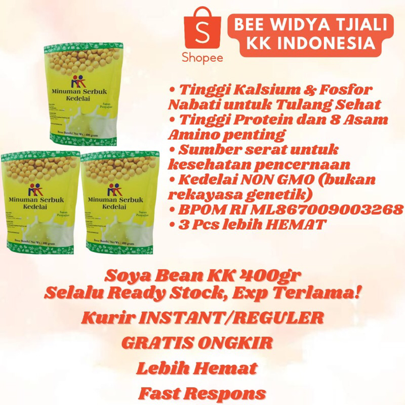 

Minuman Serbuk Kedelai/Susu Soya/Susu Kedelai Bubuk Paket 3pcs