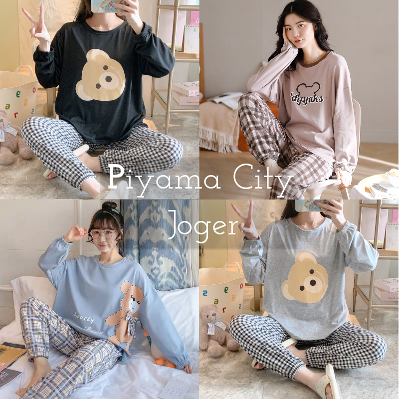 PIYAMA CITY PC384 46 MOTIF PIYAMA JOGER IMPORT PREMIUM PIYAMA PP BAJU TIDUR WANITA IMPORT SPANDEK