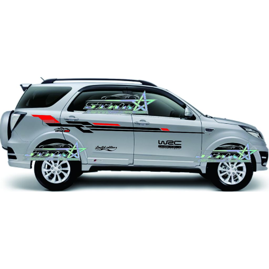 Stiker Mobil Terios Rush Stiker Striping WRC Stiker mobil Terios Rush Terlaris
