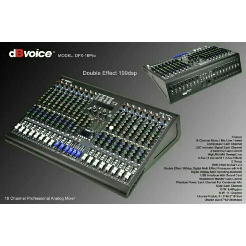 Mixer dBVoice DFX 16PRO Original 16 channel DFX 16 PRO