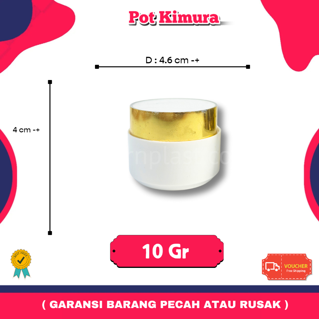 Pot Cream Kimura 10gr Gold | Pot Krim Kosmetik Skincare 10 gram