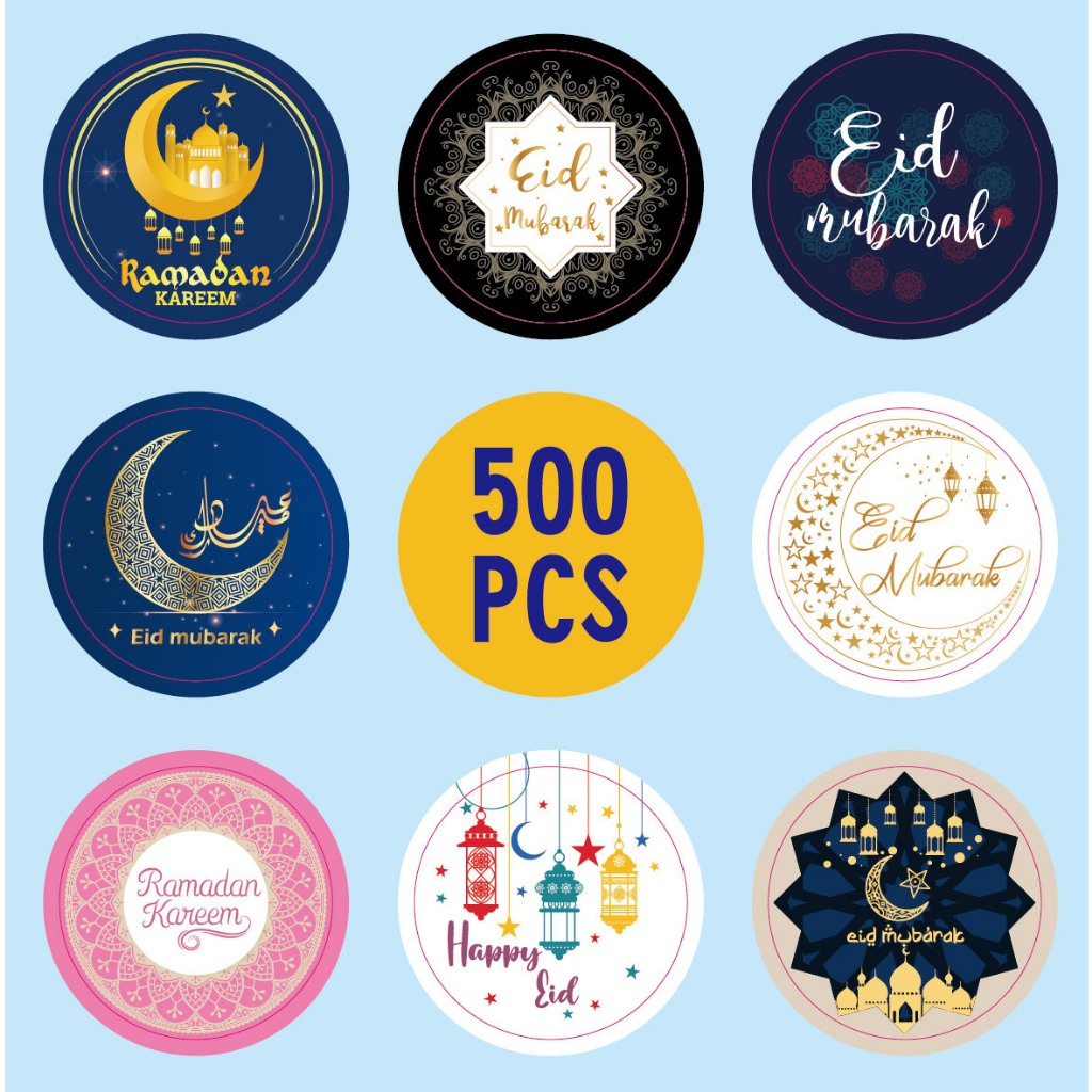 

Sticker Label Ramadhan/ 1 Roll (500 pcs) / 2,5 cm/Stiker Terimakasih / Idul Fitri / Eid Mubarak