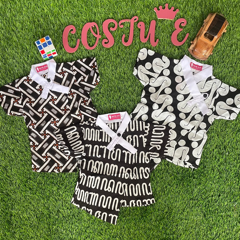 Batik Costume Blus Batik Anak Perempuan Sakura Hitam Putih Atasan Anak Perempuan Blus Batik Sakura H