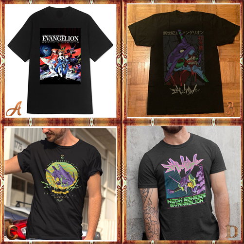 Kaos Vintage Evangelion Tshirt Bahan 100% Cotton