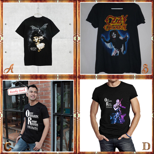 Kaos Vintage Ozzy Osbourne Tshirt Bahan 100% Cotton
