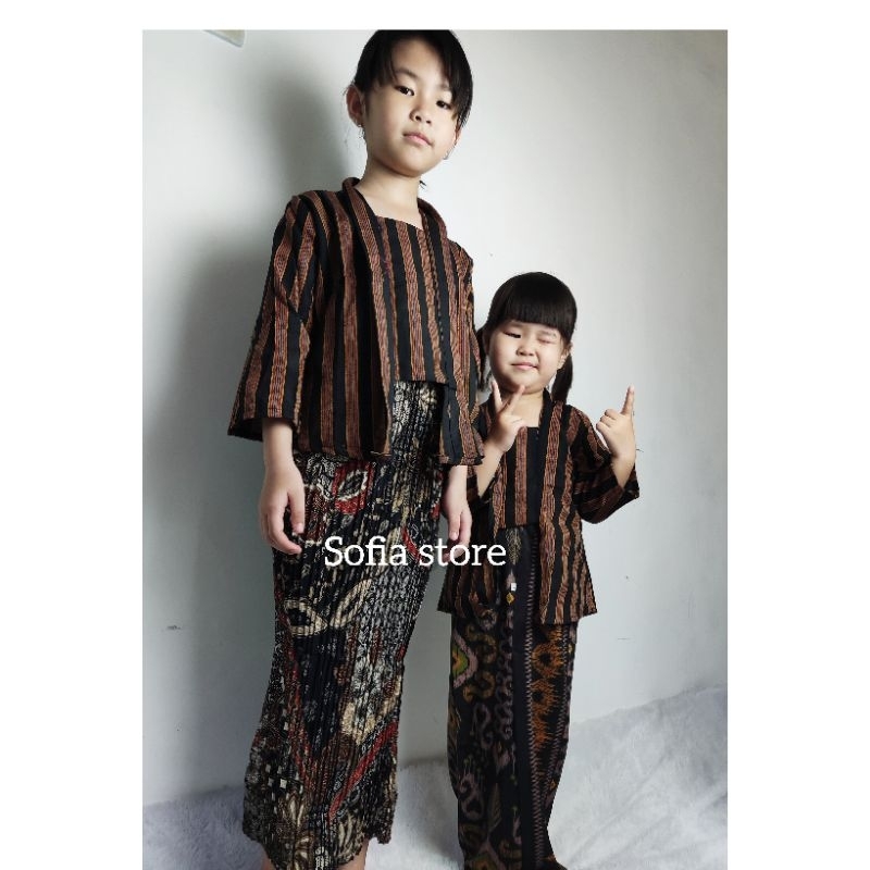 Kostum Atasan Saja Kebaya Lurik Anak Perempuan Pakaian Tradisional Anak-anak Adat Jawa