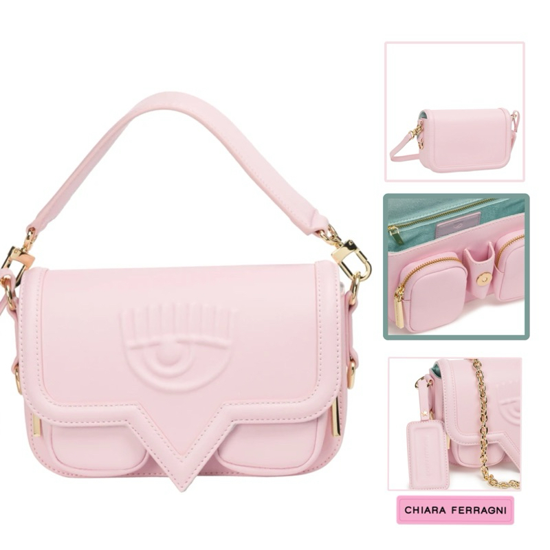 ORIGINAL AUTHENTIC  Chiara Ferragni Baby pink Top Handle Tas Cewek Tas Wanita Tas Selempang Tas Bahu