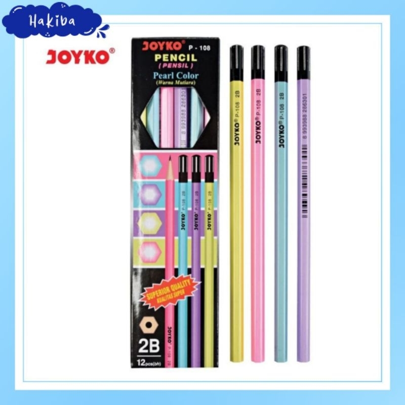 

[Hakiba Stuff] Pensil Joyko P-108 (Pearl Color) Hexagonal - 2B Alat Tulis Sekolah
