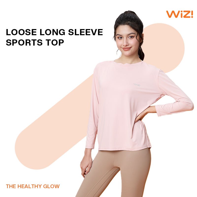 WiZi Atasan Olahraga Wanita Yoga Wear Lengan Panjang Baju Jogging Kaos Sport Wanita (LP05)