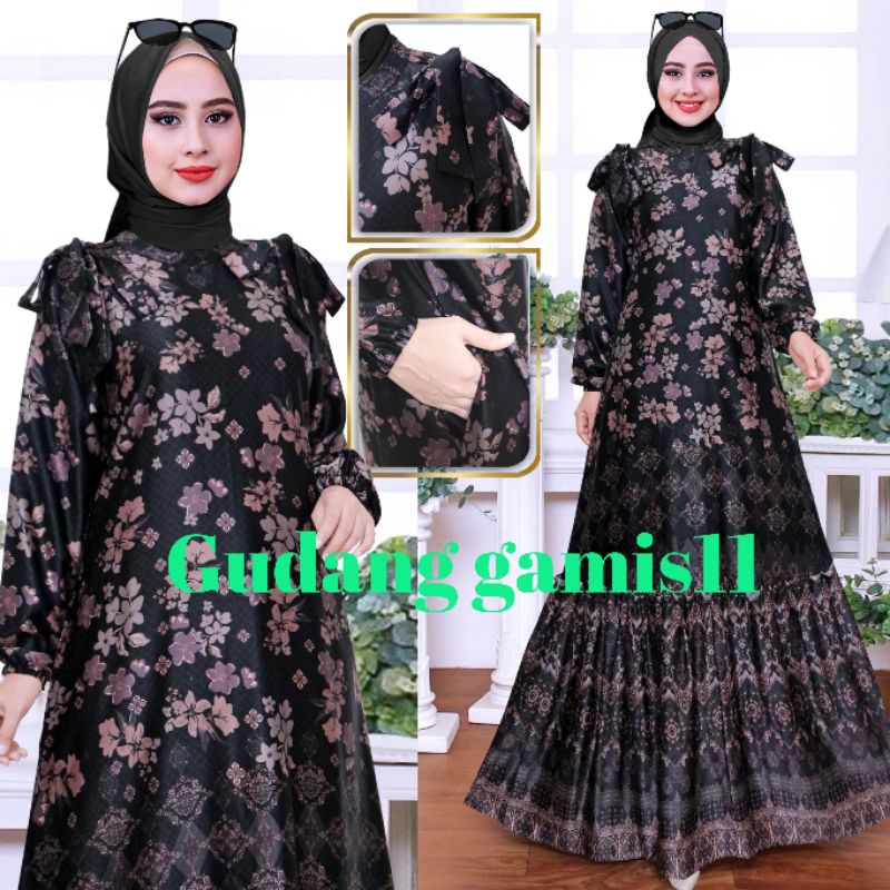 (COD) GAMIS LEBARAN GAMIS SUTRA SILK PREMIUM GAMIS TERBARU GAMIS JUMBO