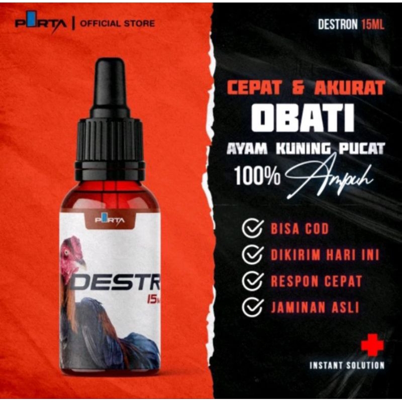 DESTRON - OBAT AYAM SAKIT KUNING PUCAT LESU LEMAS 15ML LIVER AYAM BANGKOK