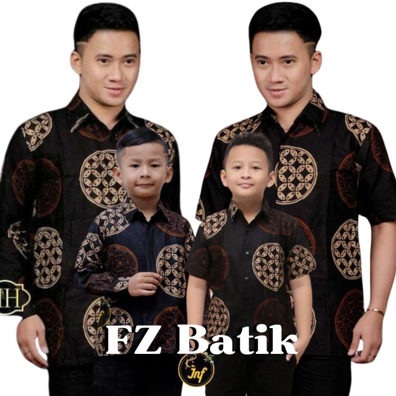 Kemeja Batik Anak Laki-Laki Lengan Panjang Couple Batik Ayah Dan Anak Cowok