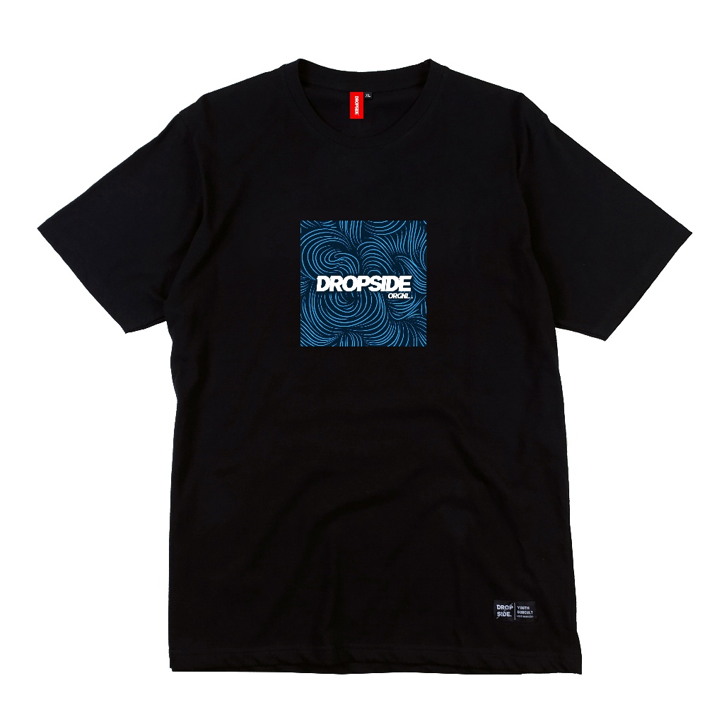 DROPSIDE T-SHIRT LIQUID BLUE / KAOS DISTRO PRIA WARNA HITAM