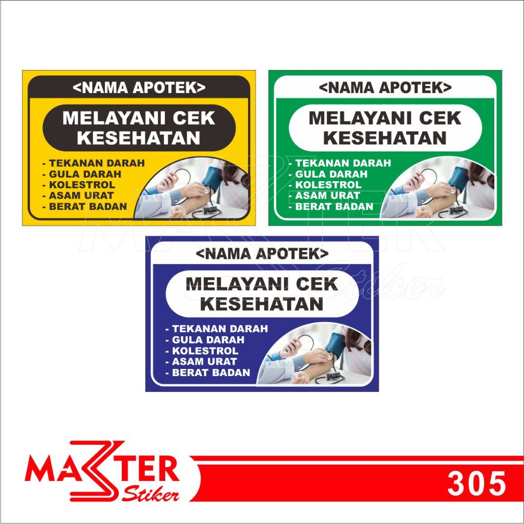 

305 - Stiker Konsultasi Apoteker Gratis, Sticker Vinyl, Premium, Tahan Air, Termurah, Bisa Custom