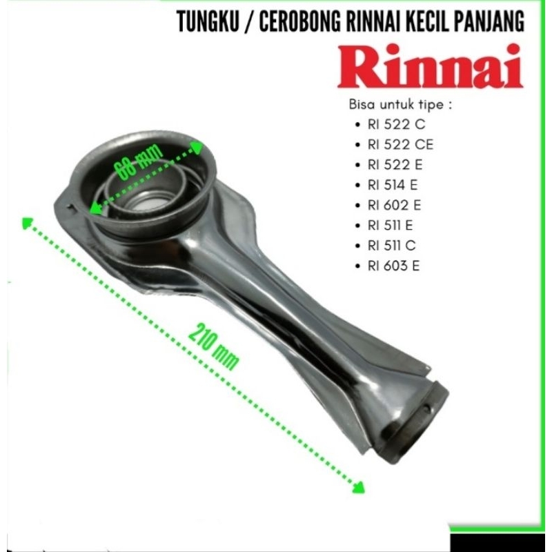 cerobong kompor gas rinnai panjang kecil 522C