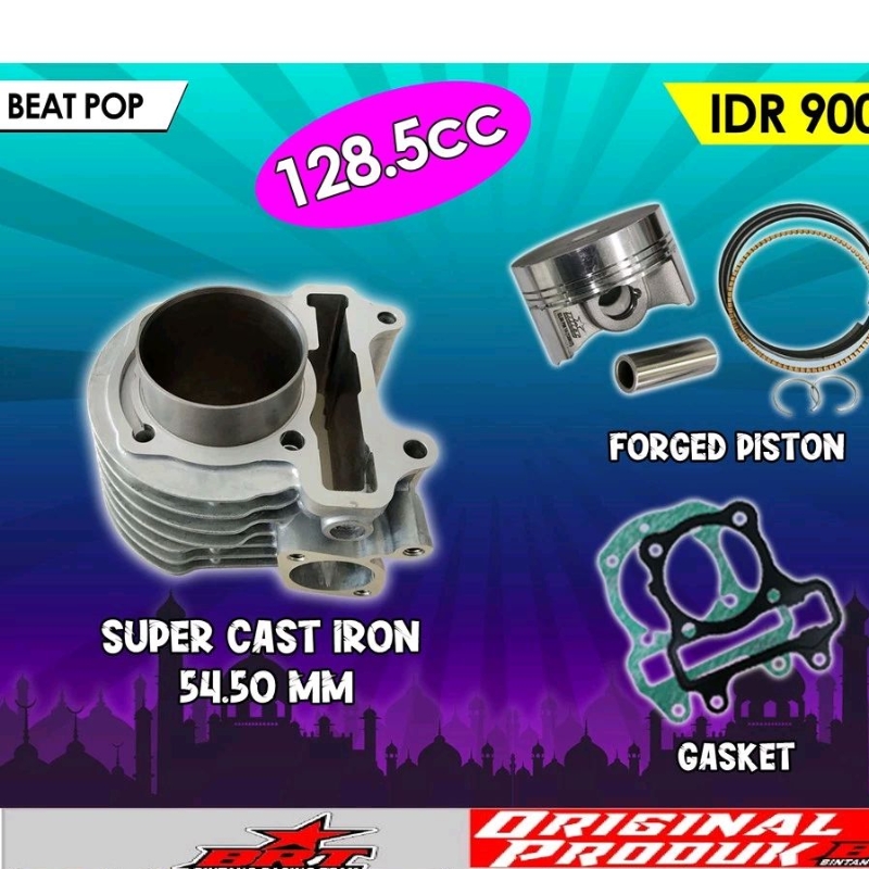 Paket Blok Cylinder BRT Bore Up 130 BEAT POP ESP BEAT Fi Injeksi STREET SCOOPY Stylish Boring Seher