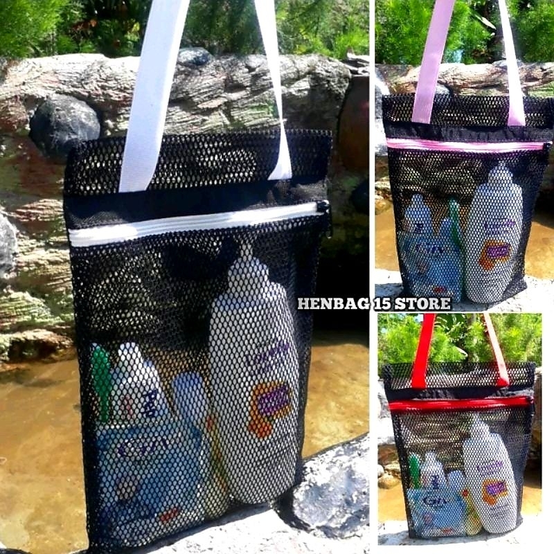 Tas Jaring Mandi Tempat Sabun / Pouch Jaring Traveling Bahan Tebal