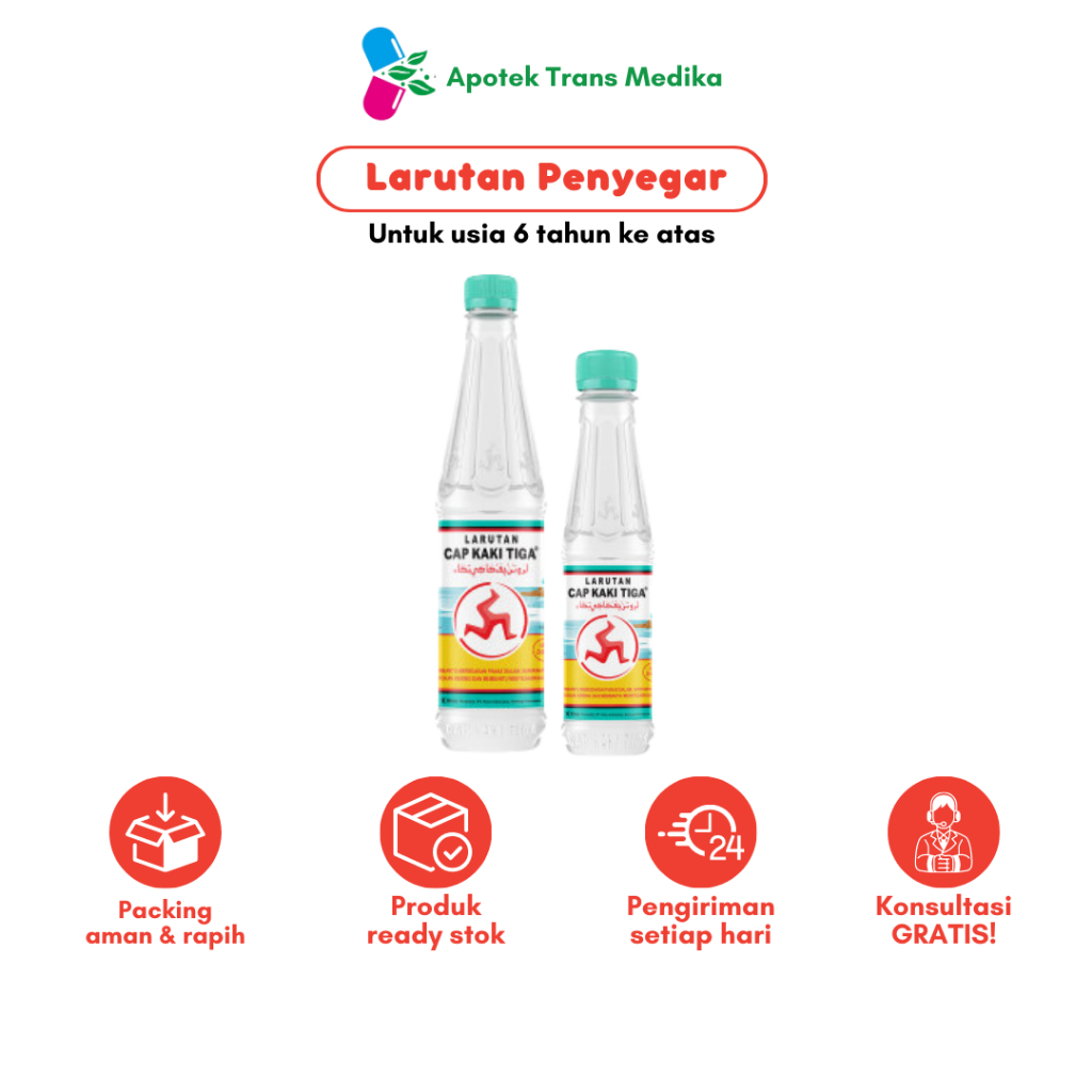 

Larutan Cap Kaki Tiga Botol 200ml/ 500ml Larutan Penyegar Untuk Panas Dalam