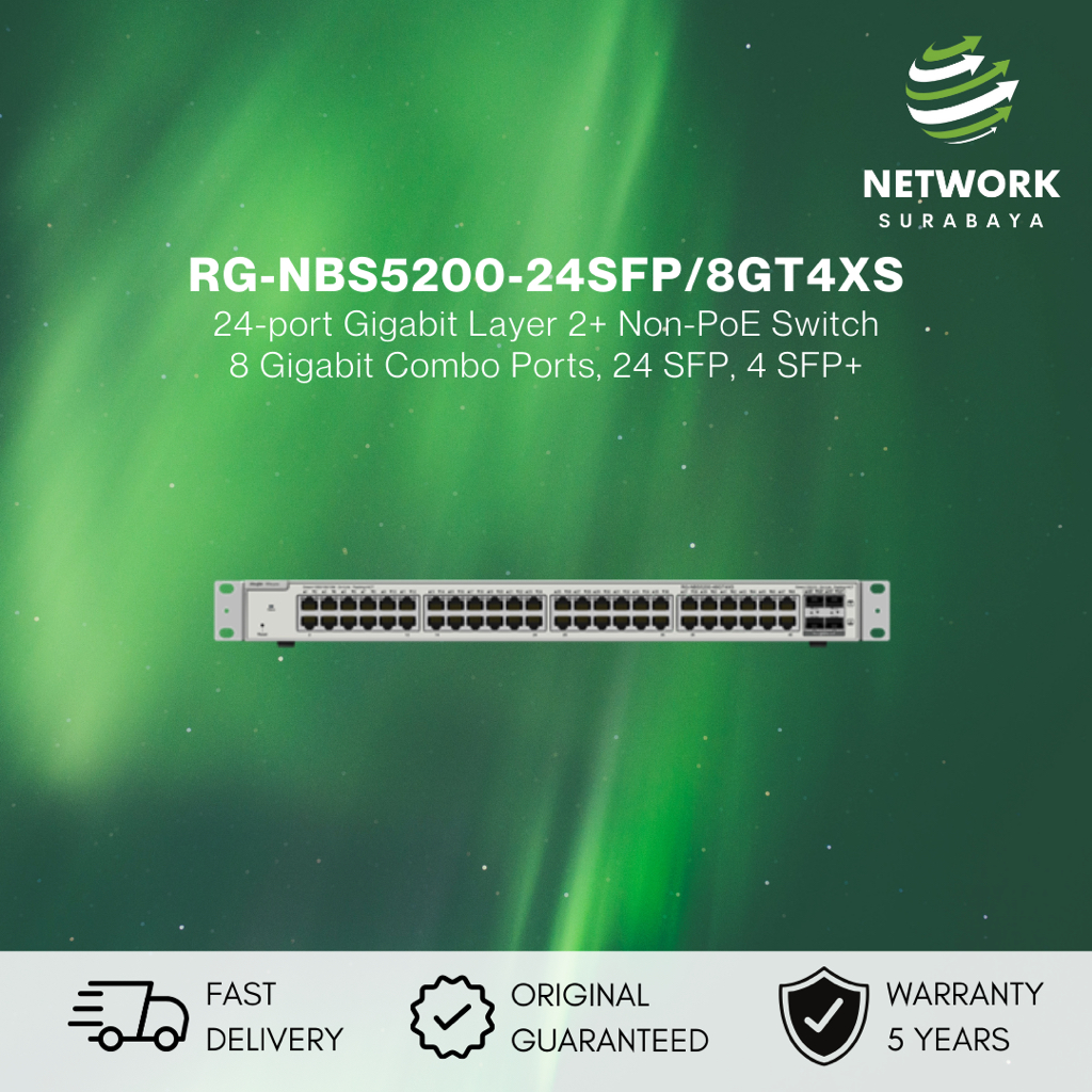 RUJIE REYEE RG-NBS5200-24SFP/8GT4XS  L2+ 24 PORT MANAGED SWITCH