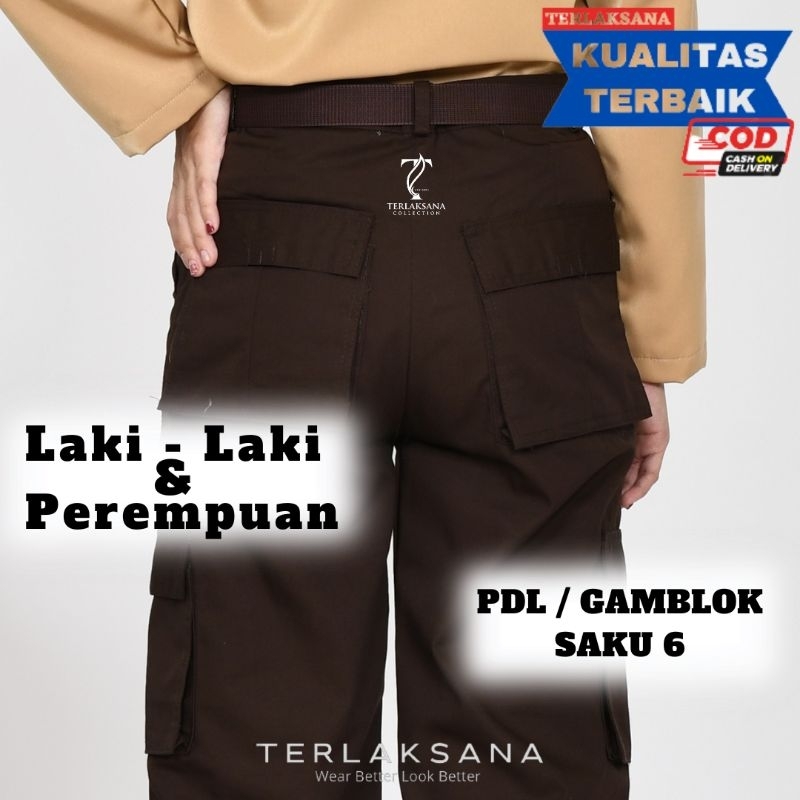 CELANA PDL PRAMUKA Cargo Celana Gamblok Pramuka SMP SMA