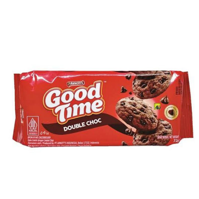 

Good Time Cookies Chocochips Double Choc 72gr