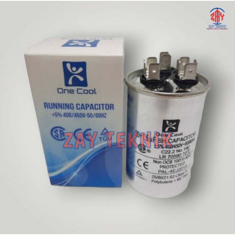 Capasitor AC Ganda Kaki 3 / Capasitor Running Ganda Semua Ukuran