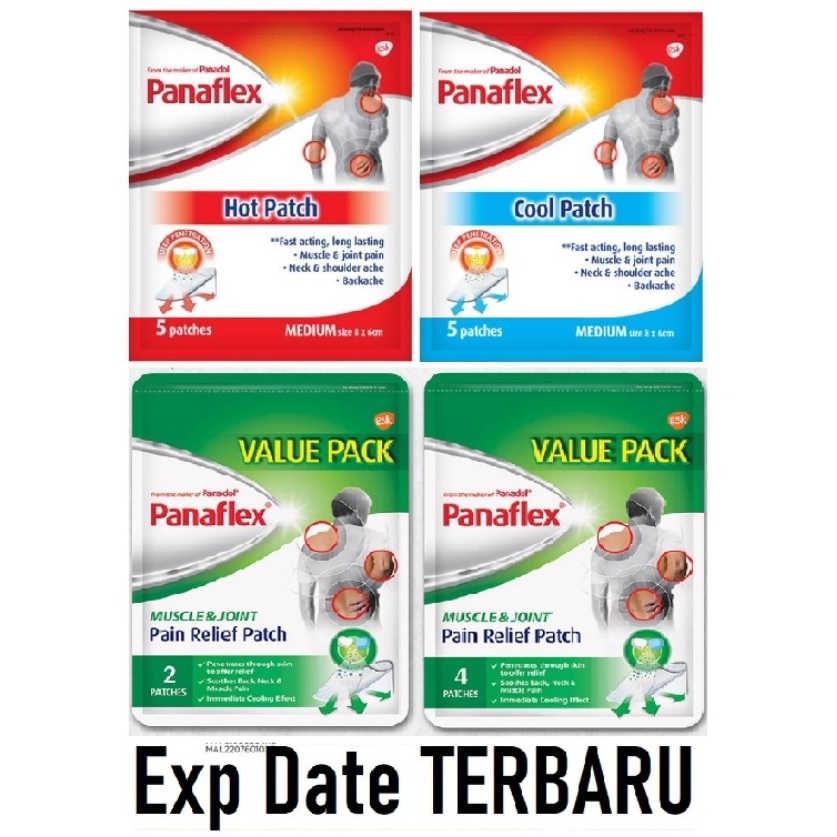 Exp DEC 2027 Panaflex By Panadol Muscle & Joint Pain Relief Cool Patch Hot Patch isi 5 lembar Untuk 