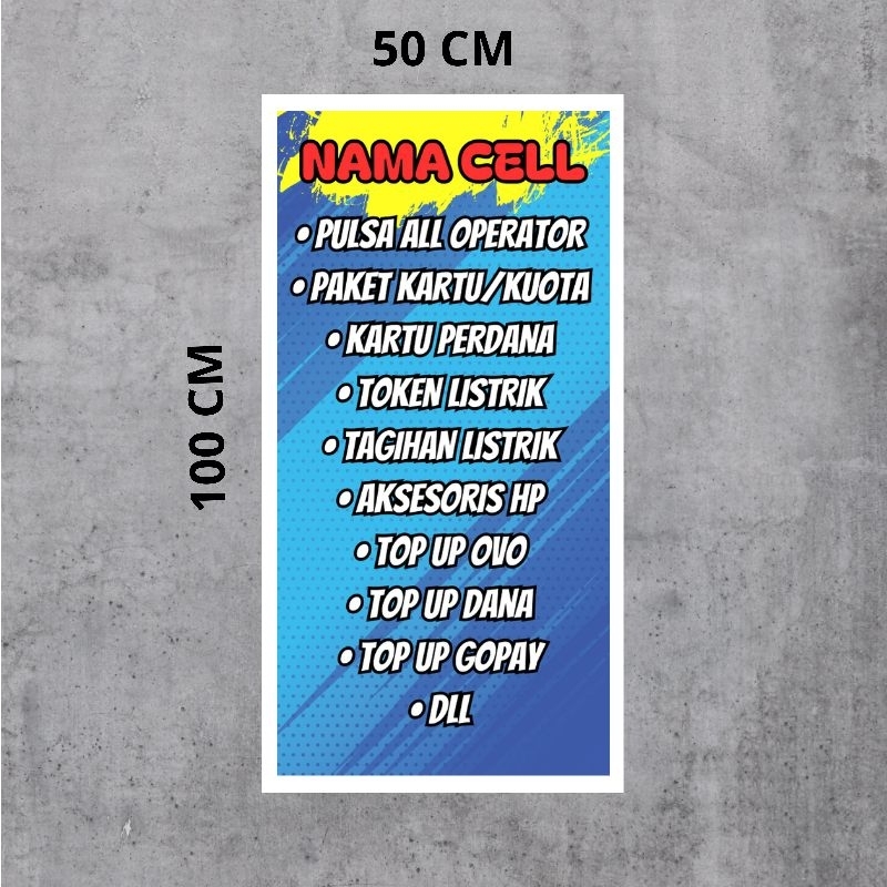 CETAK BANER KONTER CETAK SPANDUK KONTER CUSTOM BANER KONTER SPANDUK KONTER BANER KONTER HP BANER