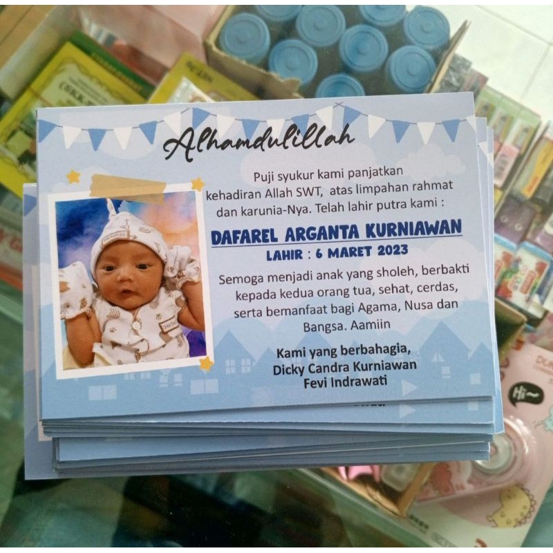 

kartu ucapan kelahiran / kotak nasi