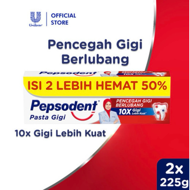 Pasta Gigi / Odol Pepsodent isi 2 pcs ( uk. 225 gr / pcs )