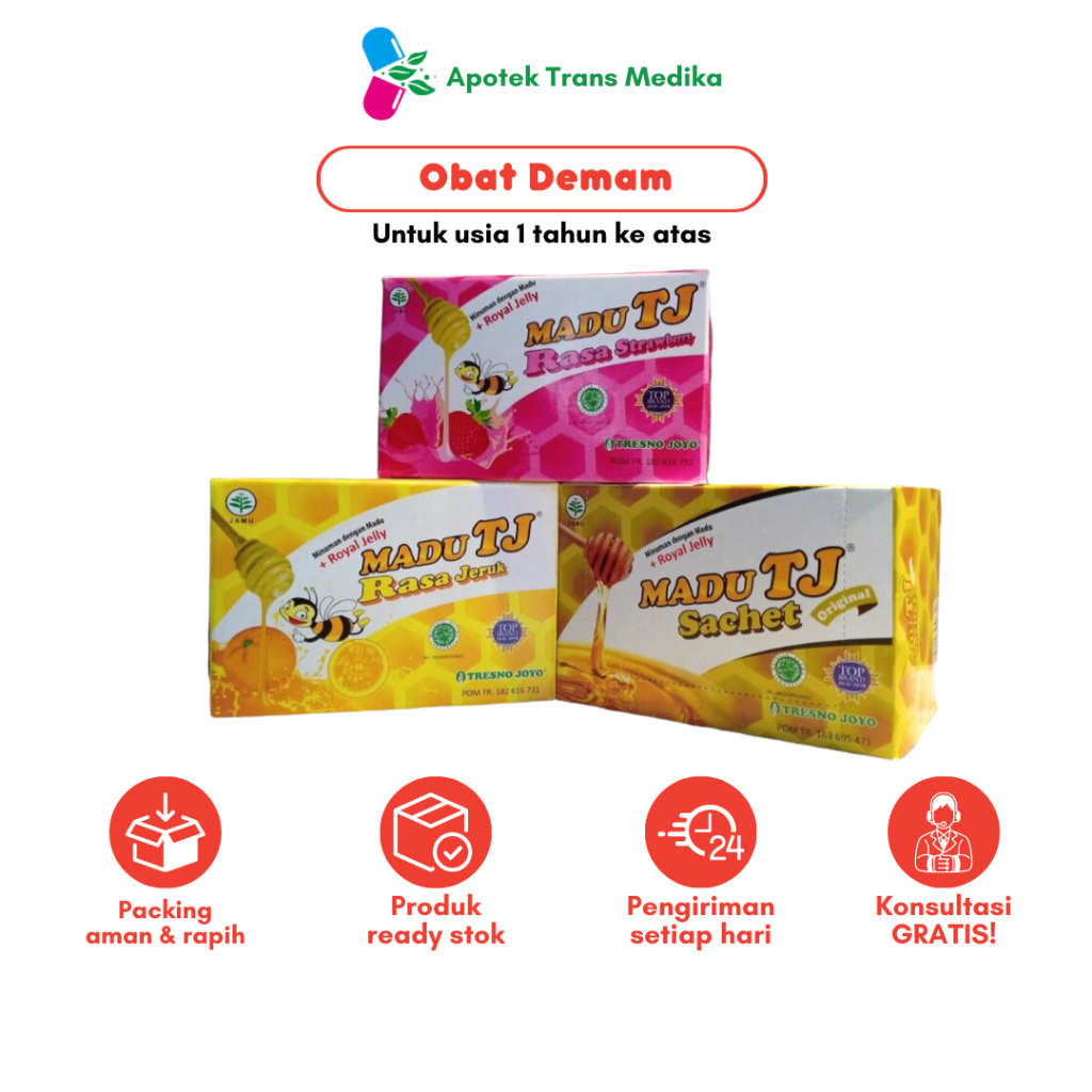 

Tresnojoyo Madu TJ Rasa Original / Jeruk / Strawberry 12 Sachet