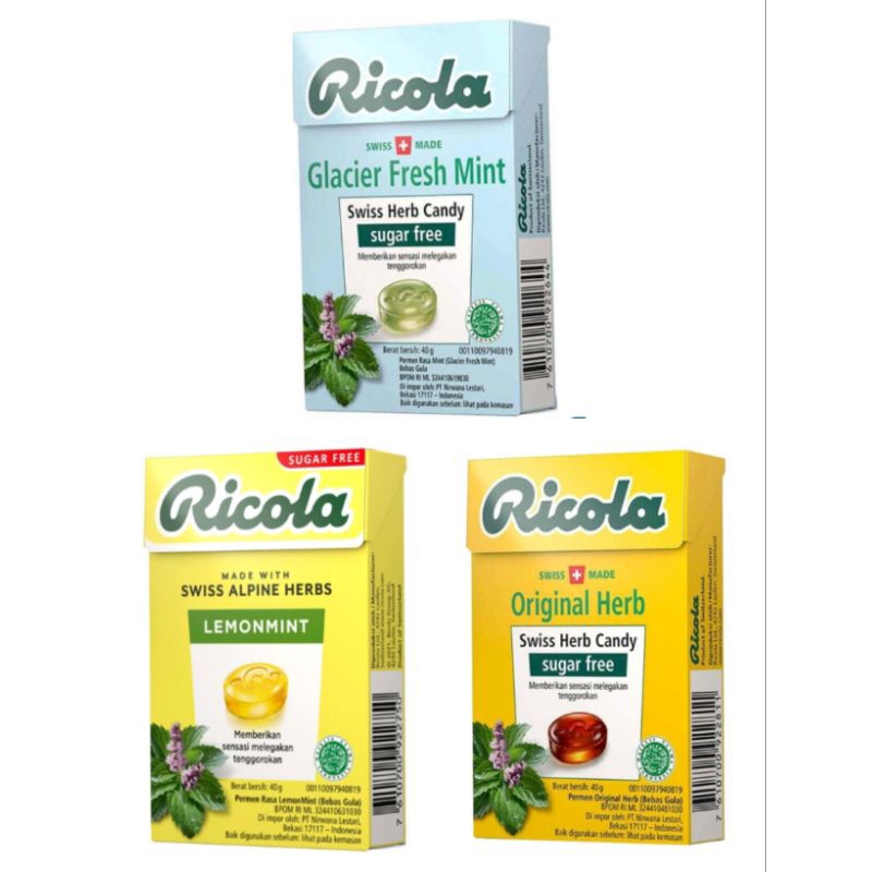 

Ricola Swiss Alpine Herbs Permen Lemon Mint Sugar Free 40 g