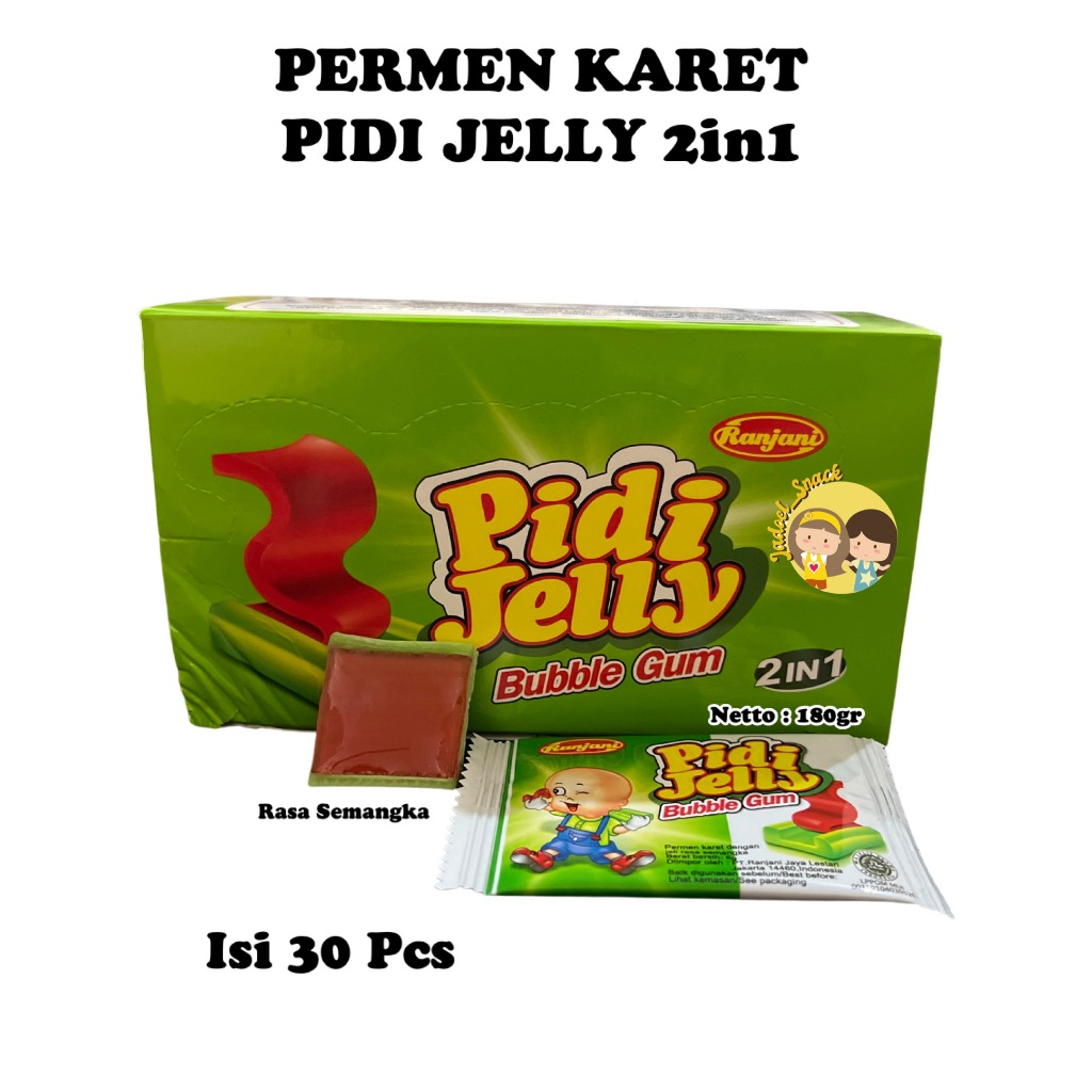 

GROSIR - Permen Karet Pidi Jelly 2in1 30 X 6 Gr Rasa Semangka By Jadoel_Snack