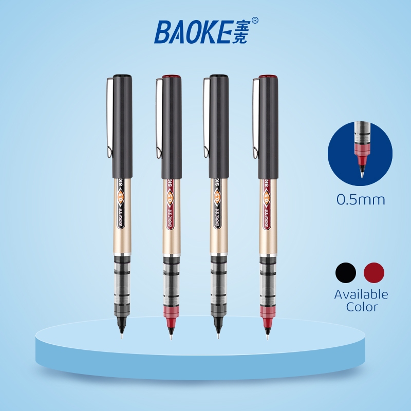 

BAOKE Pulpen Roller Ball Pen 0.5mm tersedia 3 Warna Pena tinta Merah Biru Hhitam BK111