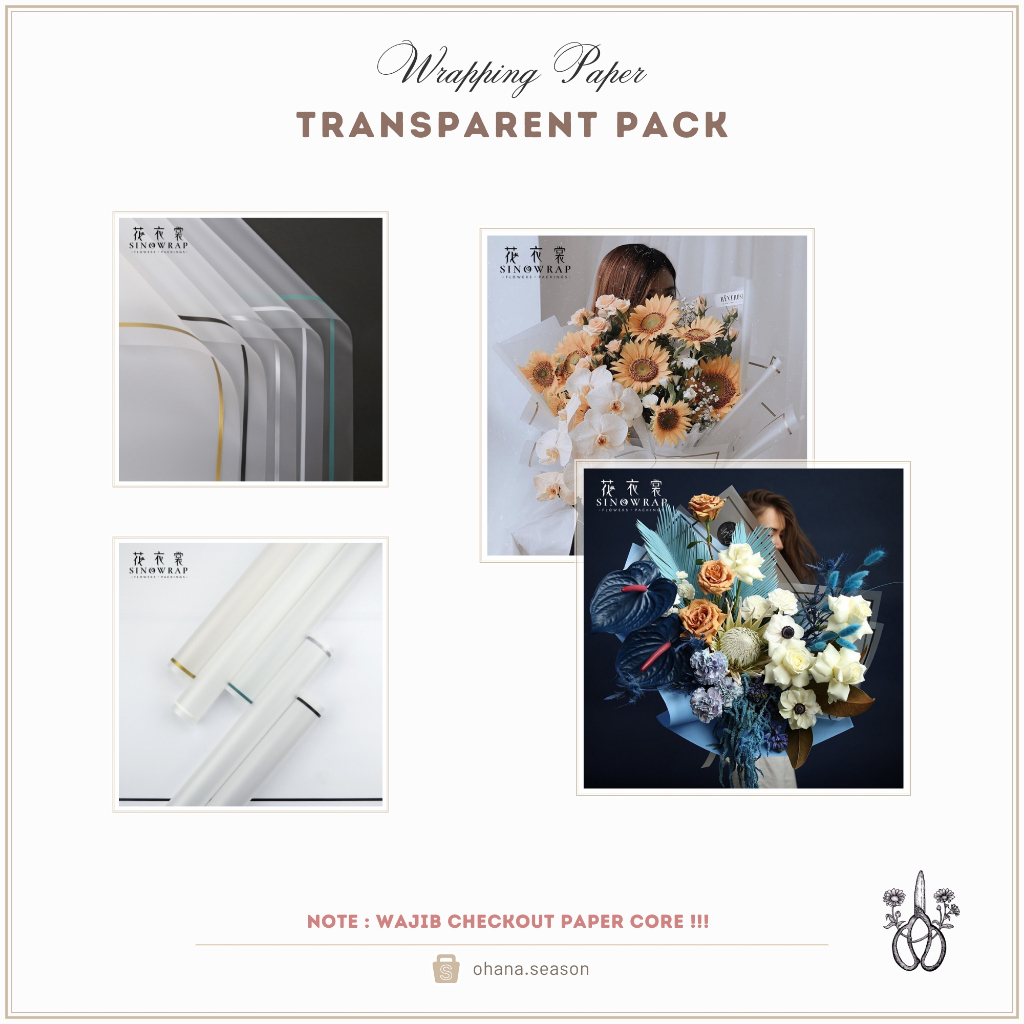 

(1 PACK/20 LEMBAR) Ohana Season Wrapping Paper | Kertas Bunga | Transparent Cellophane 58 x 58 cm
