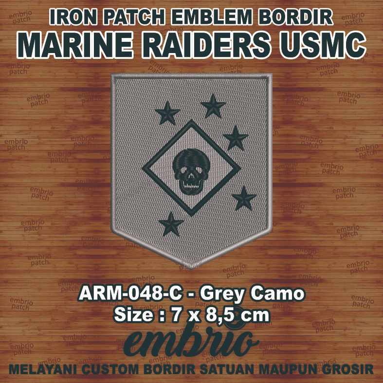 ARM-048-C Patch MARINE RAIDERS USMC marsoc us marine corps amphibious - Grey Camo camouflage - 7x8,5