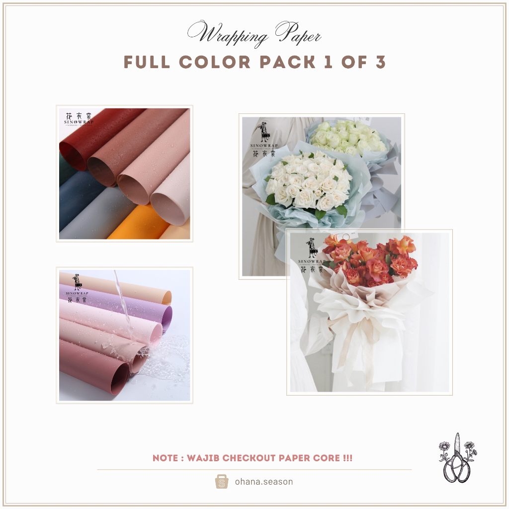 

(1 PACK/20 LEMBAR) Ohana Season Wrapping Paper |Kertas Bunga| Full Color Cellophane 58x58cm (Part 1)