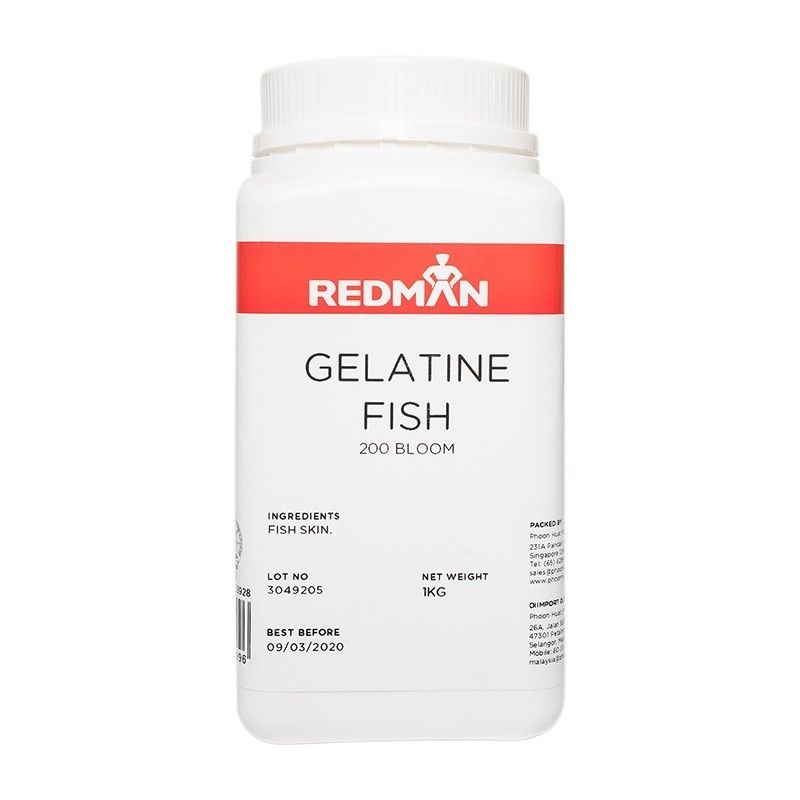 

Redman Fish Gelatine Powder 200 Bubuk gelatin Kemasan 50gram