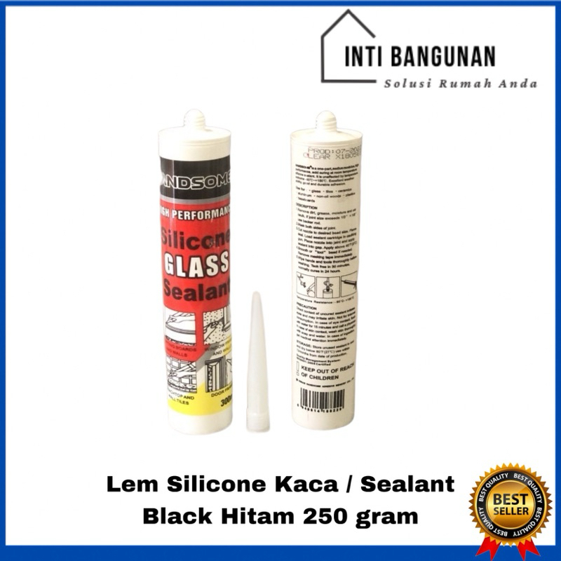 

Lem Silicone Kaca Handsome 300ml Sealant Glass/Silikon Kaca Hitam / Black