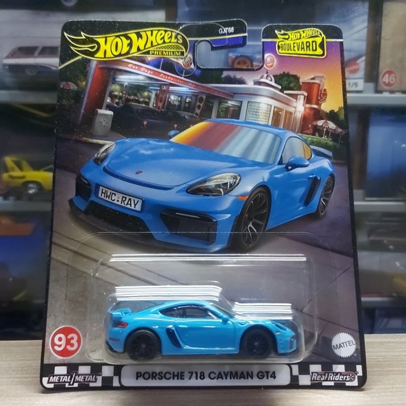 HOT WHEELS  PORSCHE 718 CAYMAN GT4 - BOULEVARD 93 - PREMIUM - ORIGINAL HOTWHEELS